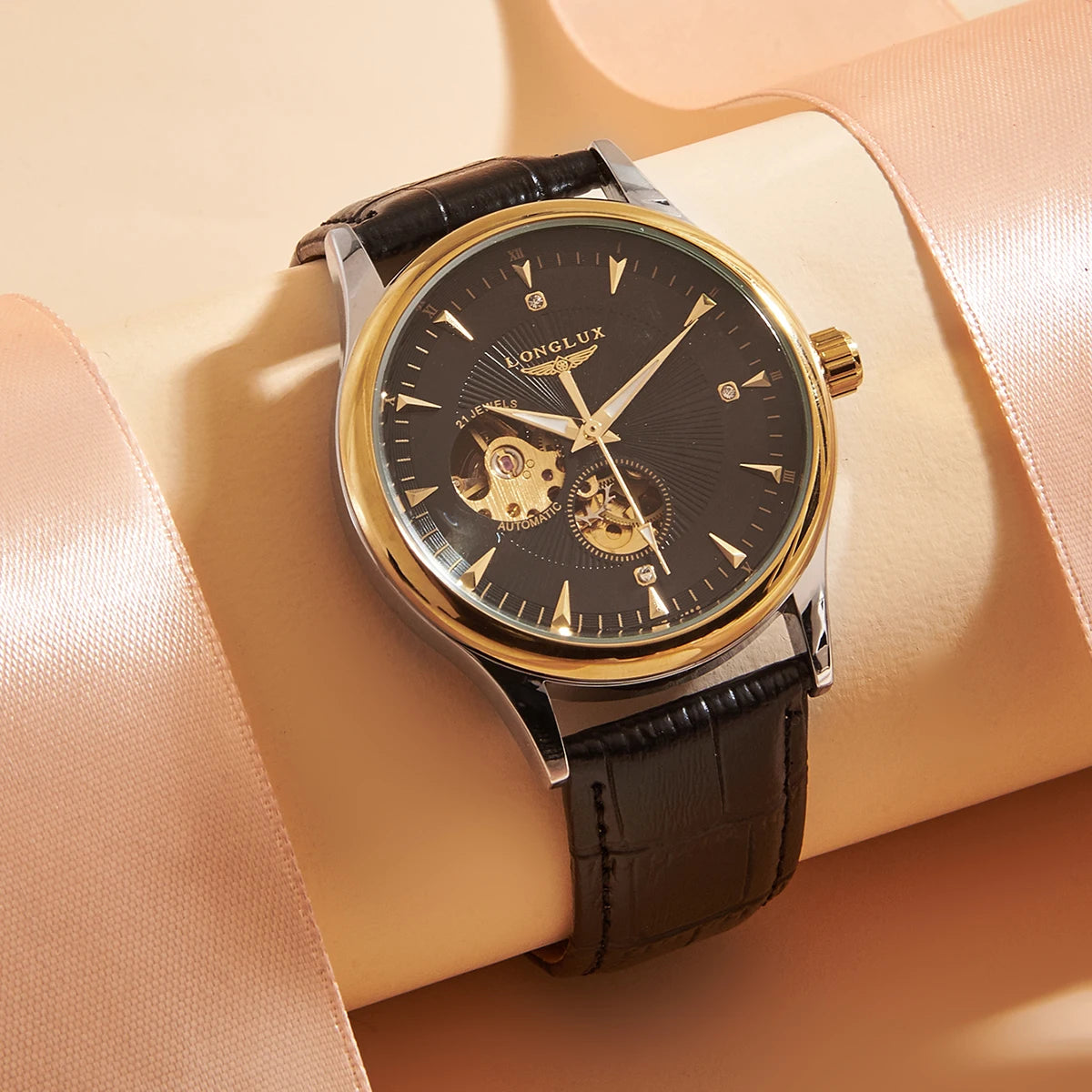 LONGLUX automatic watch elegant style waterproof mens watch men gift