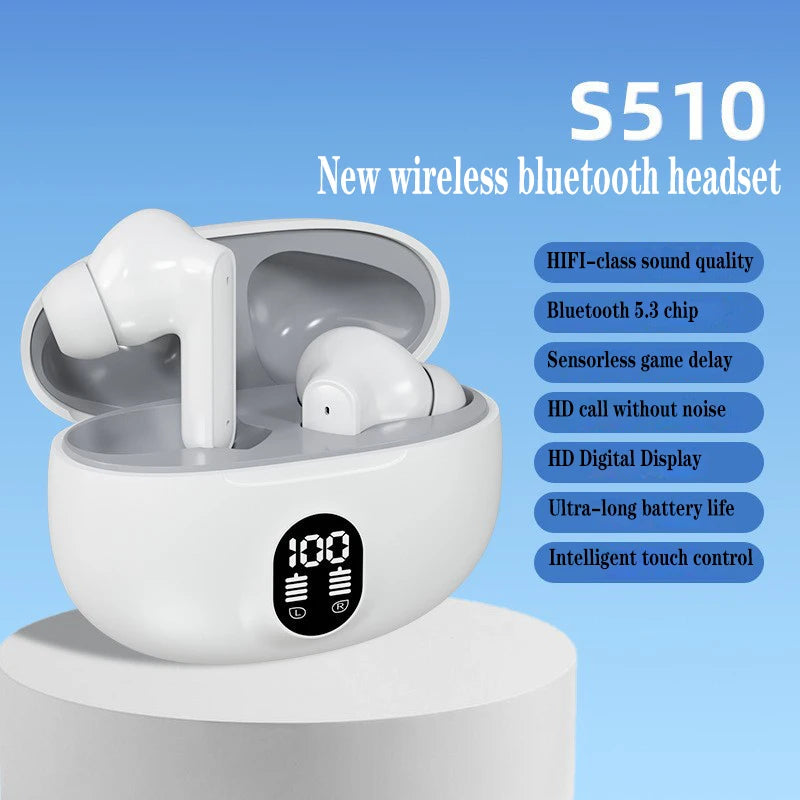 TWS S510 Wireless Bluetooth 5.3 Headphones Music Call Earphones Waterproof
