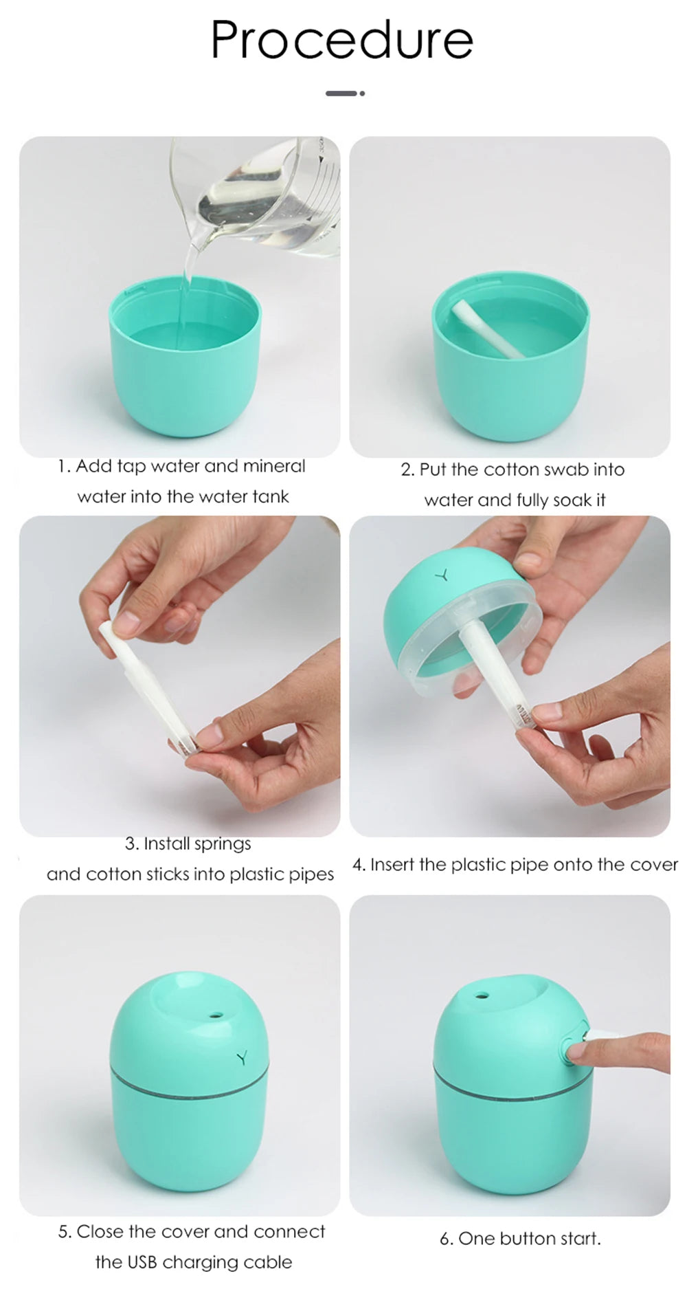 MINI Portable 220ML Air Humidifier Aroma Essential Oil Diffuser Humidificador for Home Car Office with LED Night Lamp Freshner