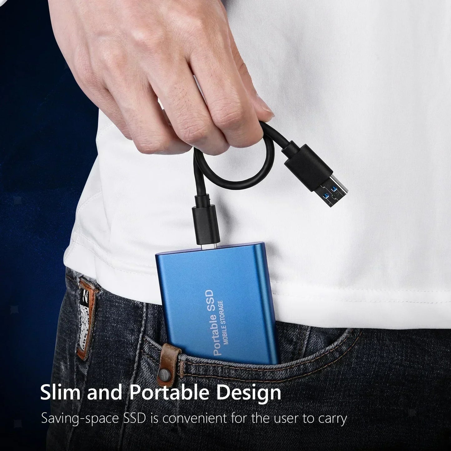 Waterproof SSD External Hard Drive 4TB- USB 3.1 - Ultra Portable SSD Solid Disk- Shockproof - Plug & Play - Mac/PC Compatible