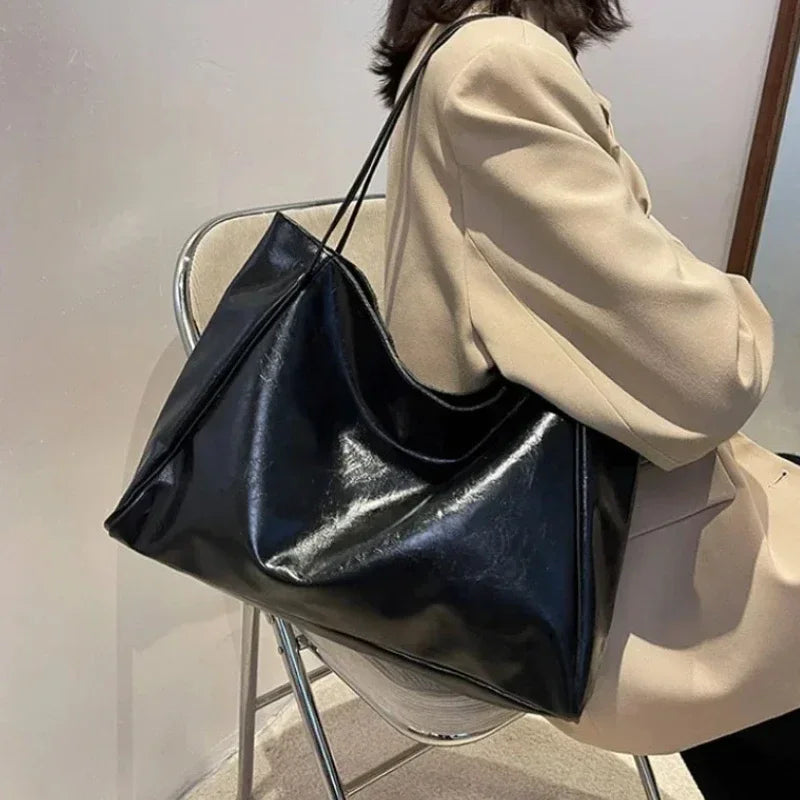 Women Tote Bag Fashion Soft Pu Leather Shoulder Bag Retro Crossbody Bag