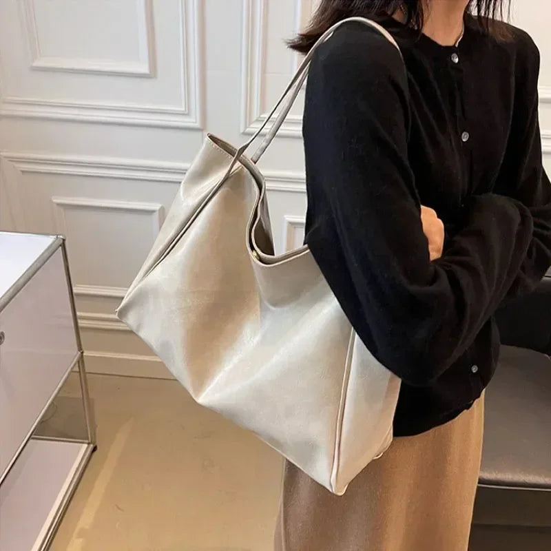 Women Tote Bag Fashion Soft Pu Leather Shoulder Bag Retro Crossbody Bag