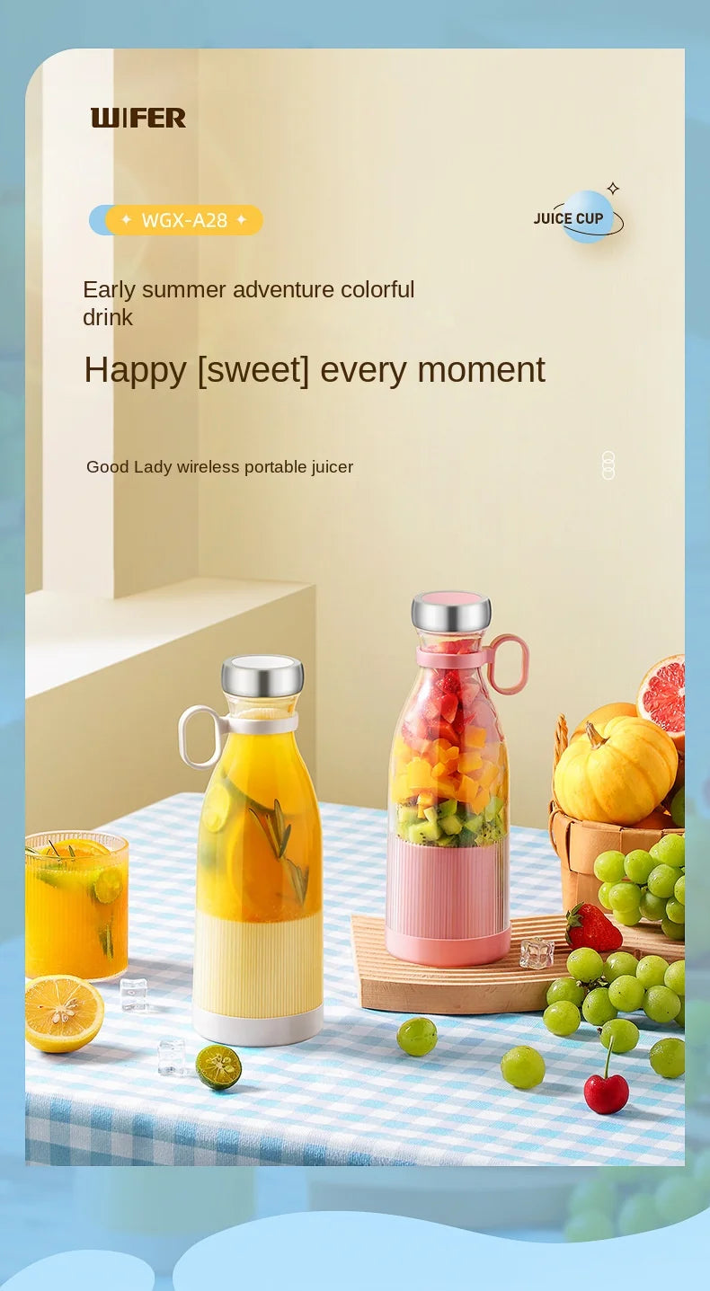 Portable Blender USB Rechargeable Mini Juicer Blender Personal Size Kitchen blenders for Juices Shakes and Smoothies
