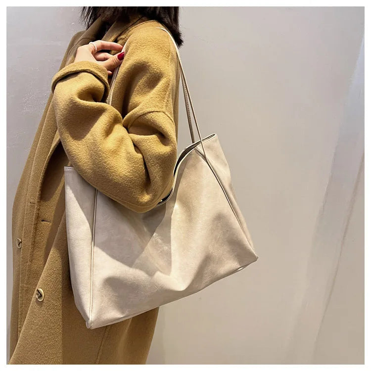 Women Tote Bag Fashion Soft Pu Leather Shoulder Bag Retro Crossbody Bag