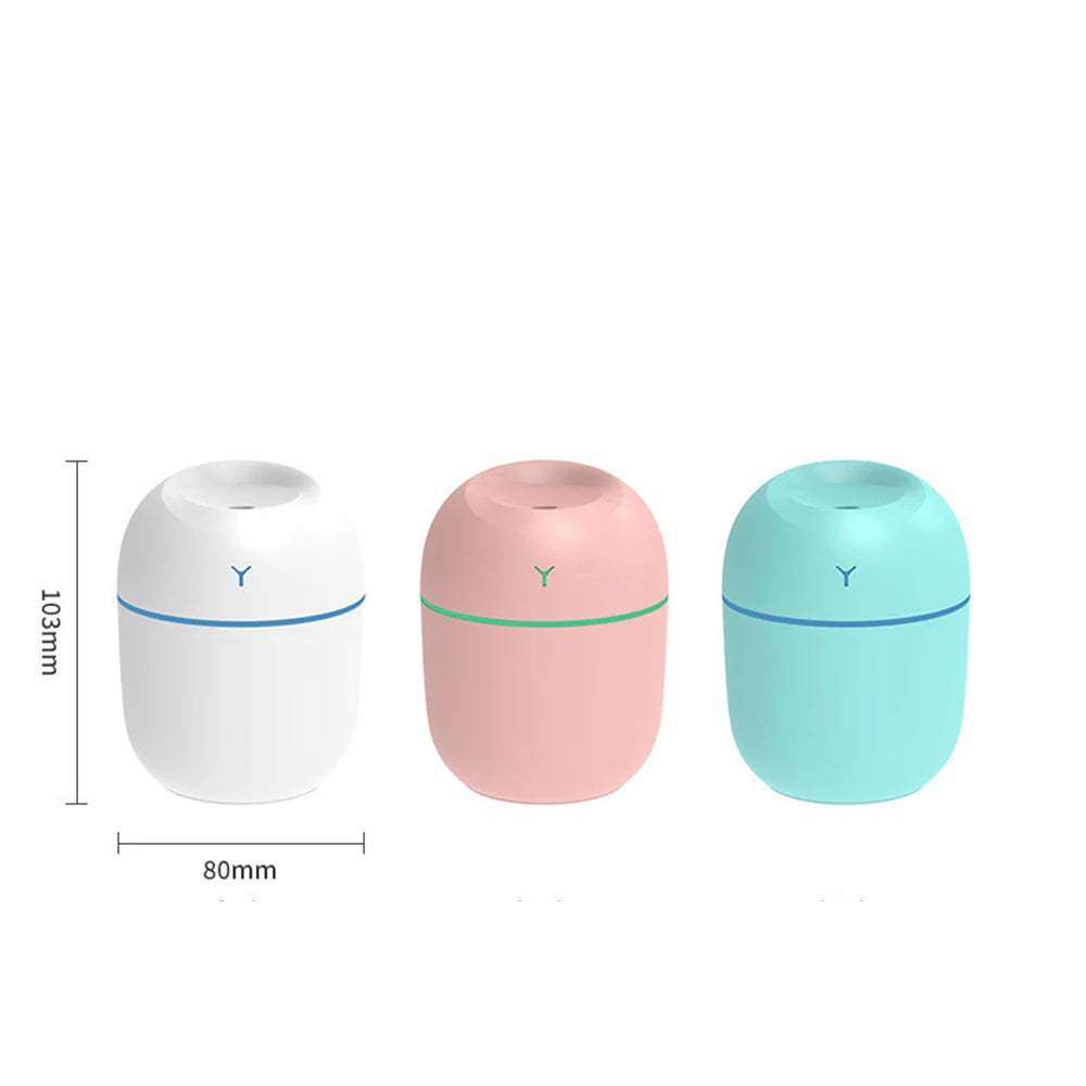 MINI Portable 220ML Air Humidifier Aroma Essential Oil Diffuser Humidificador for Home Car Office with LED Night Lamp Freshner