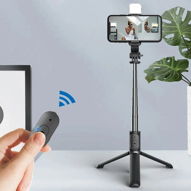 FGCLSY Portable Extendable Selfie Stick With Wireless Remote Control Phone Tripod Holder 360 Rotation