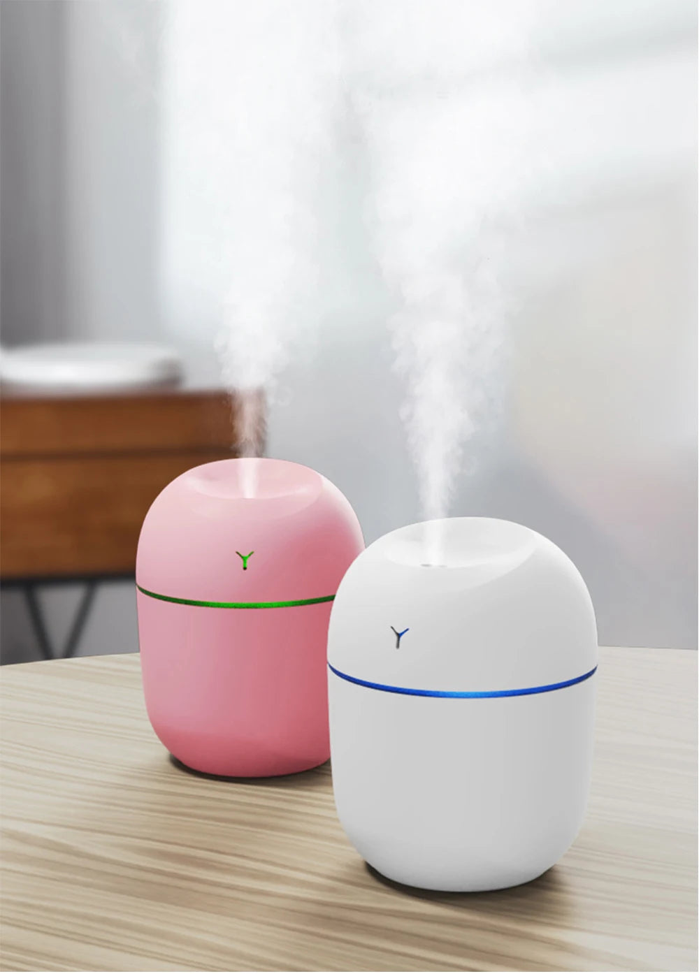 MINI Portable 220ML Air Humidifier Aroma Essential Oil Diffuser Humidificador for Home Car Office with LED Night Lamp Freshner