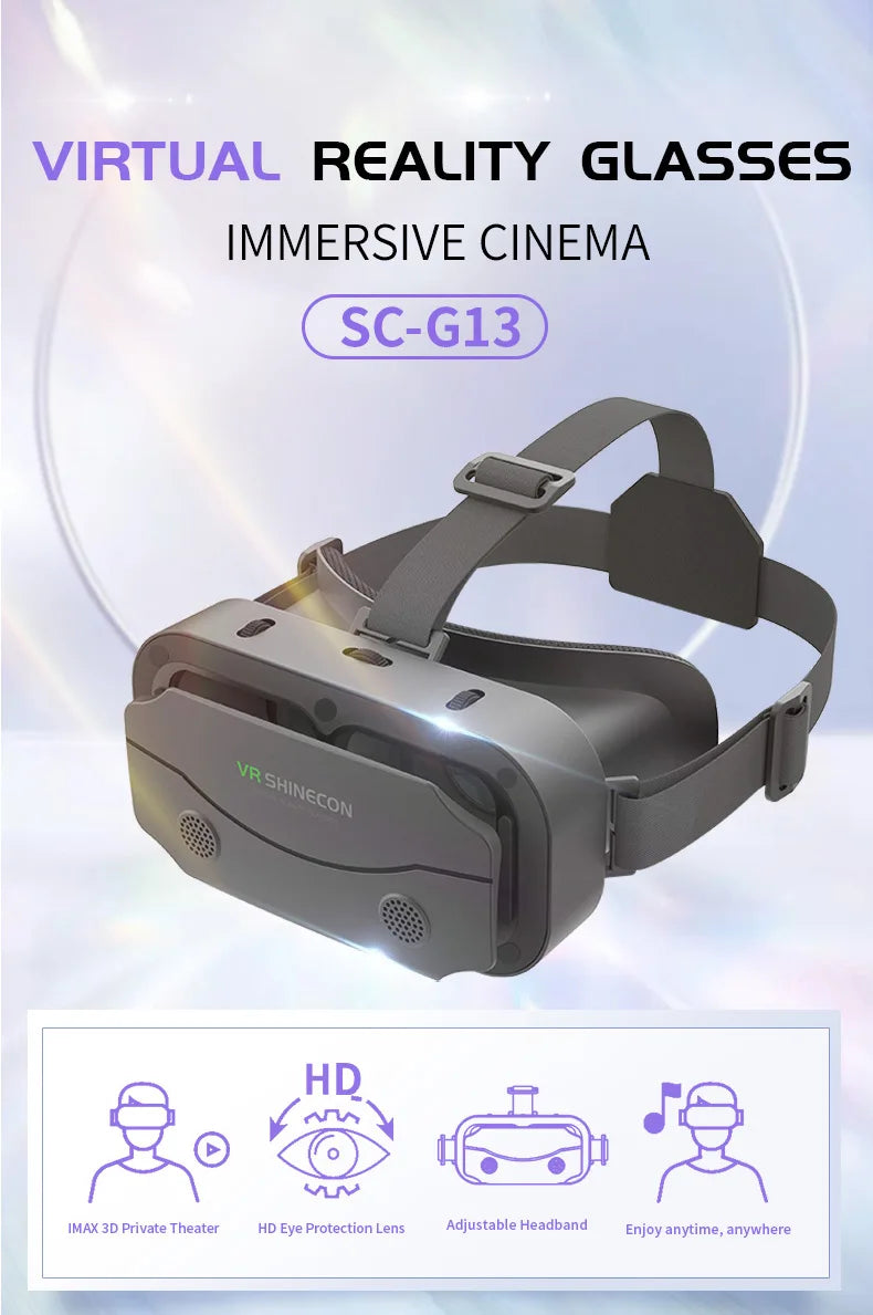VR SHINECON 3D Glasses Virtual Reality Helmet Lenses Viar Goggles For Smartphones Game Accessory with Original Box