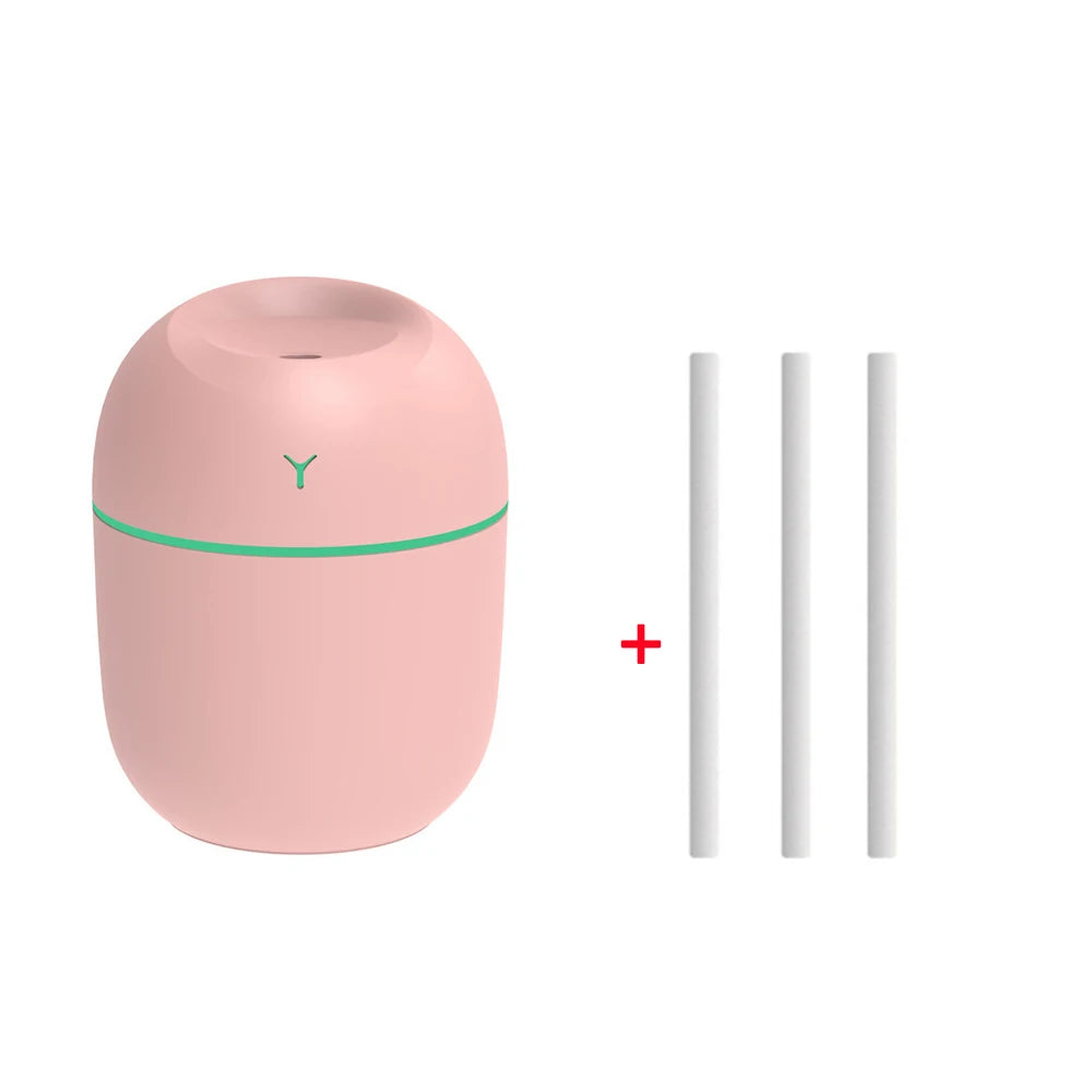 MINI Portable 220ML Air Humidifier Aroma Essential Oil Diffuser Humidificador for Home Car Office with LED Night Lamp Freshner
