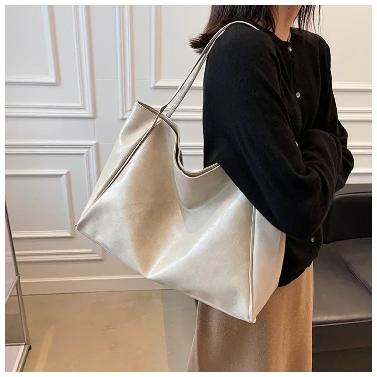 Women Tote Bag Fashion Soft Pu Leather Shoulder Bag Retro Crossbody Bag