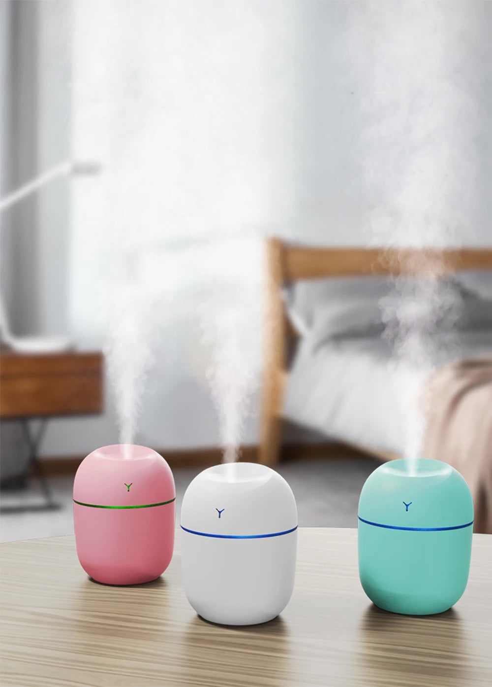 MINI Portable 220ML Air Humidifier Aroma Essential Oil Diffuser Humidificador for Home Car Office with LED Night Lamp Freshner