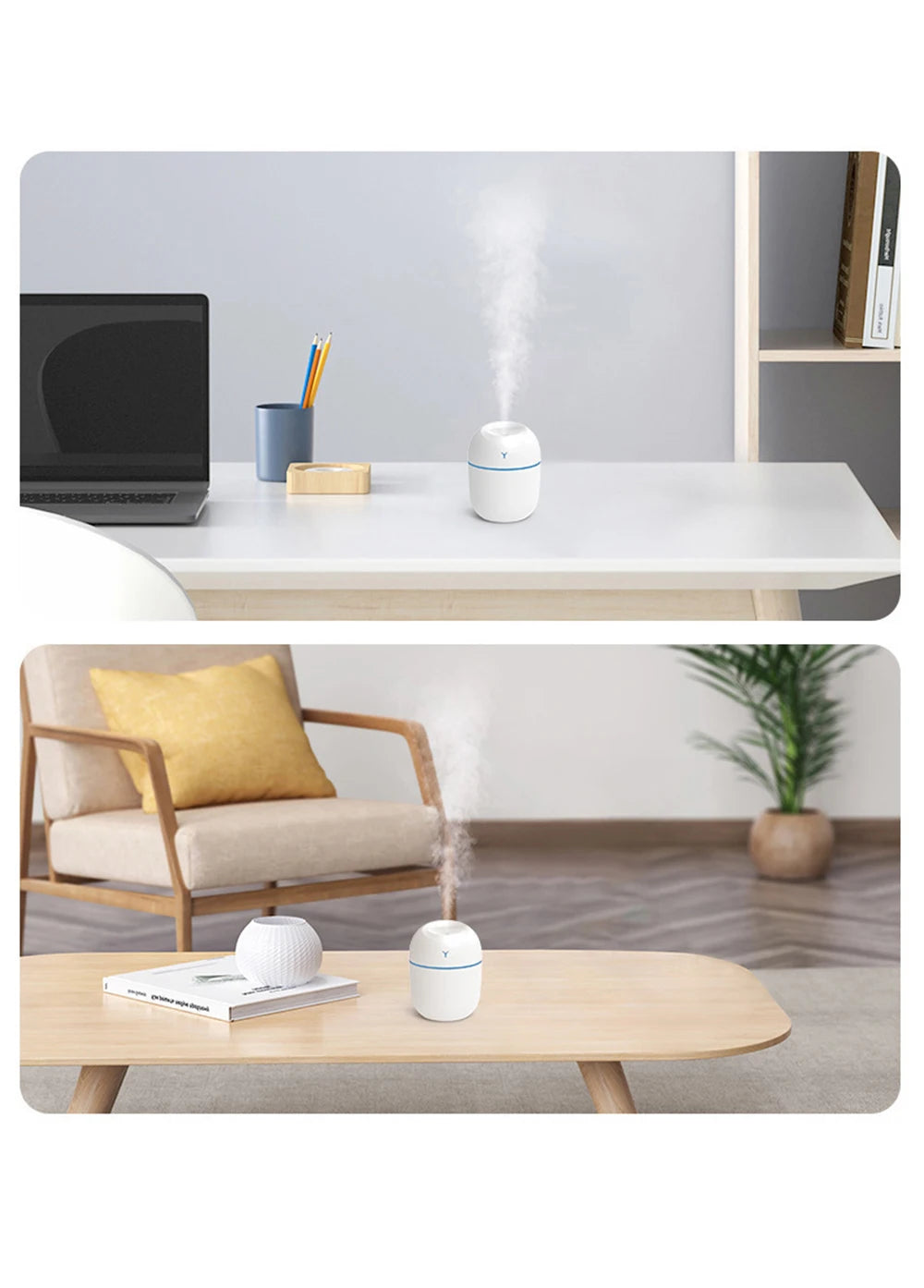 MINI Portable 220ML Air Humidifier Aroma Essential Oil Diffuser Humidificador for Home Car Office with LED Night Lamp Freshner