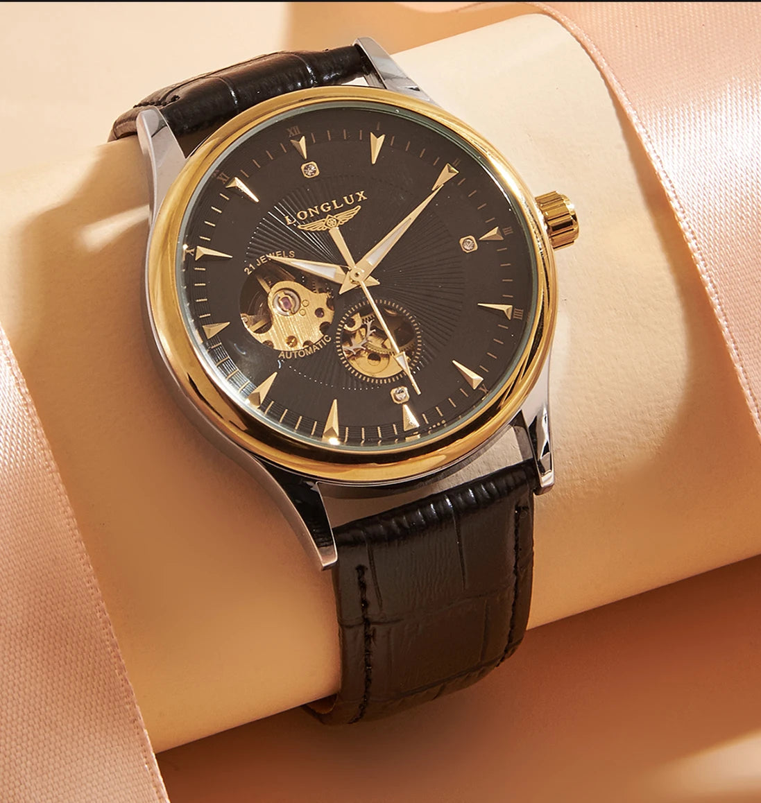 LONGLUX automatic watch elegant style waterproof mens watch men gift