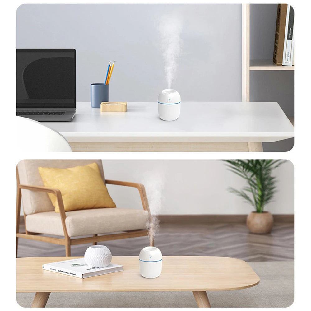 MINI Portable 220ML Air Humidifier Aroma Essential Oil Diffuser Humidificador for Home Car Office with LED Night Lamp Freshner