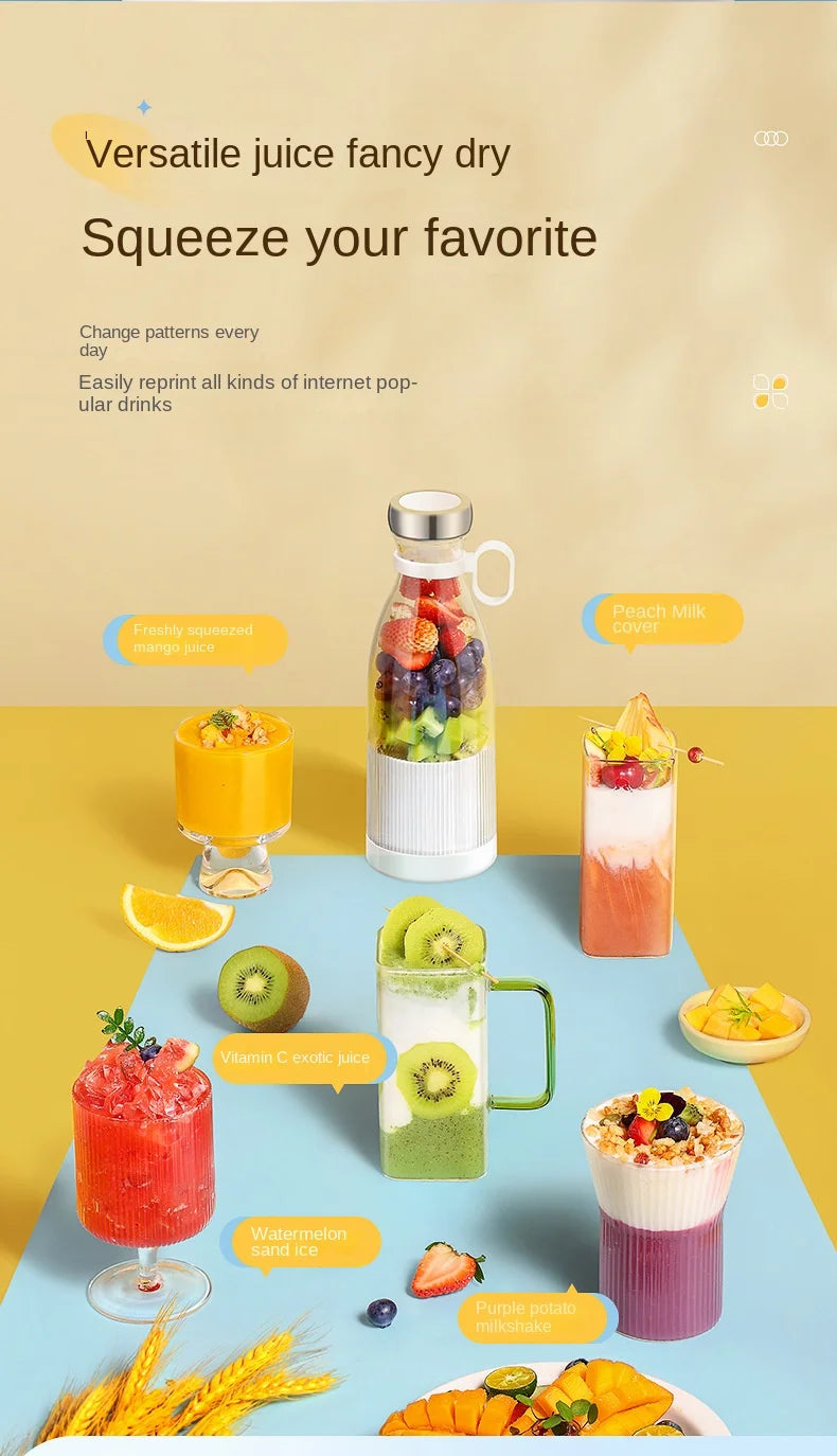 Portable Blender USB Rechargeable Mini Juicer Blender Personal Size Kitchen blenders for Juices Shakes and Smoothies