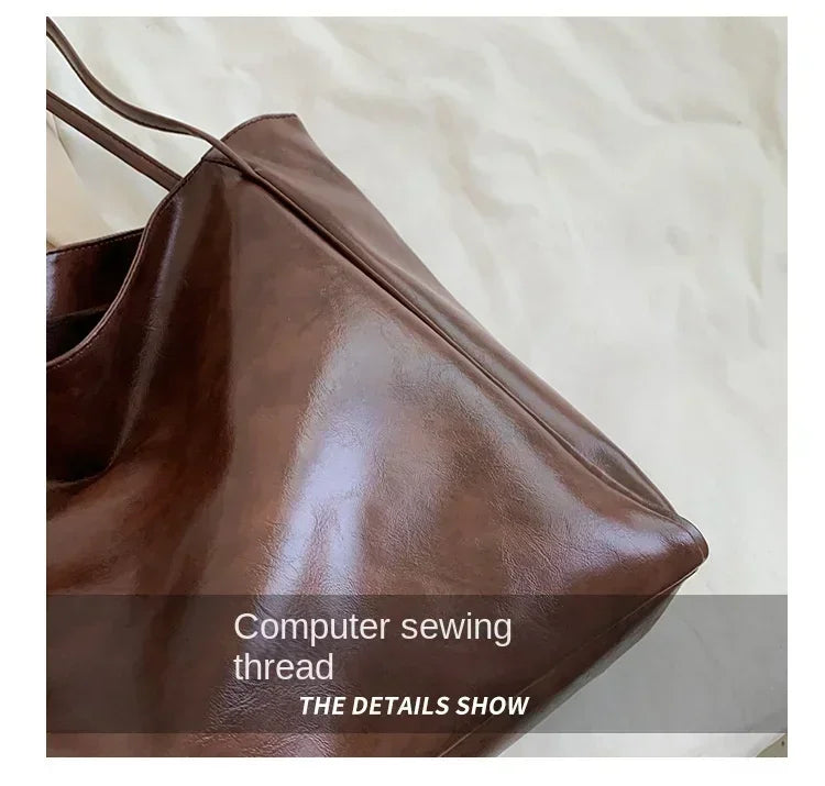 Women Tote Bag Fashion Soft Pu Leather Shoulder Bag Retro Crossbody Bag