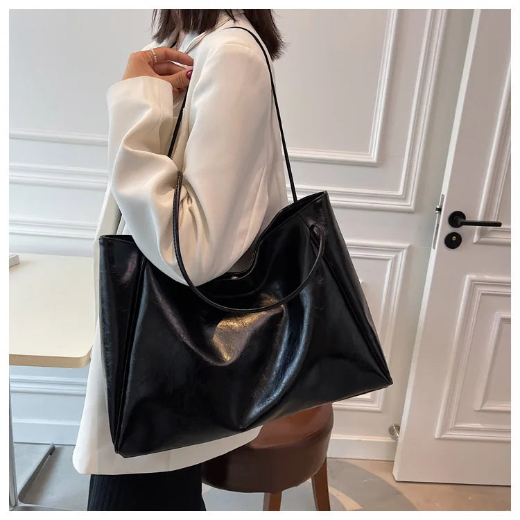 Women Tote Bag Fashion Soft Pu Leather Shoulder Bag Retro Crossbody Bag