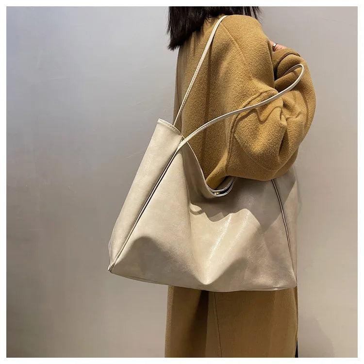 Women Tote Bag Fashion Soft Pu Leather Shoulder Bag Retro Crossbody Bag