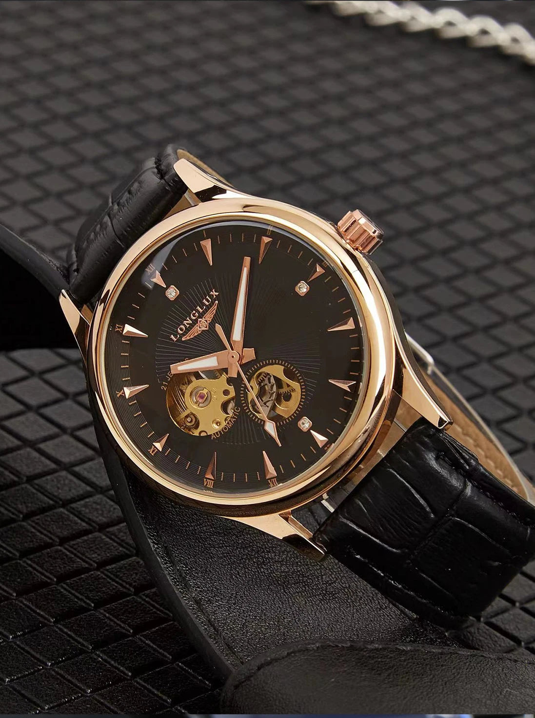 LONGLUX automatic watch elegant style waterproof mens watch men gift