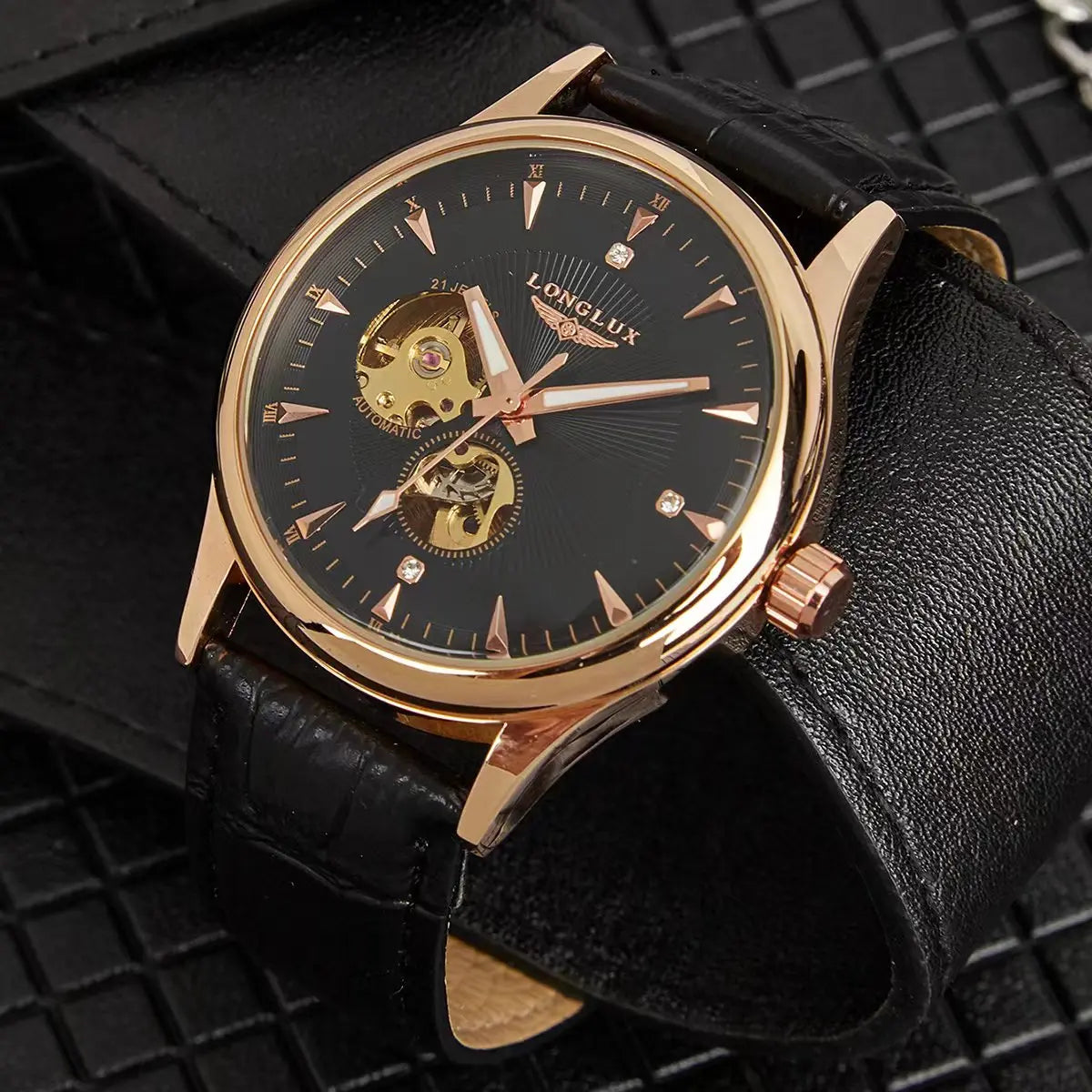 LONGLUX automatic watch elegant style waterproof mens watch men gift