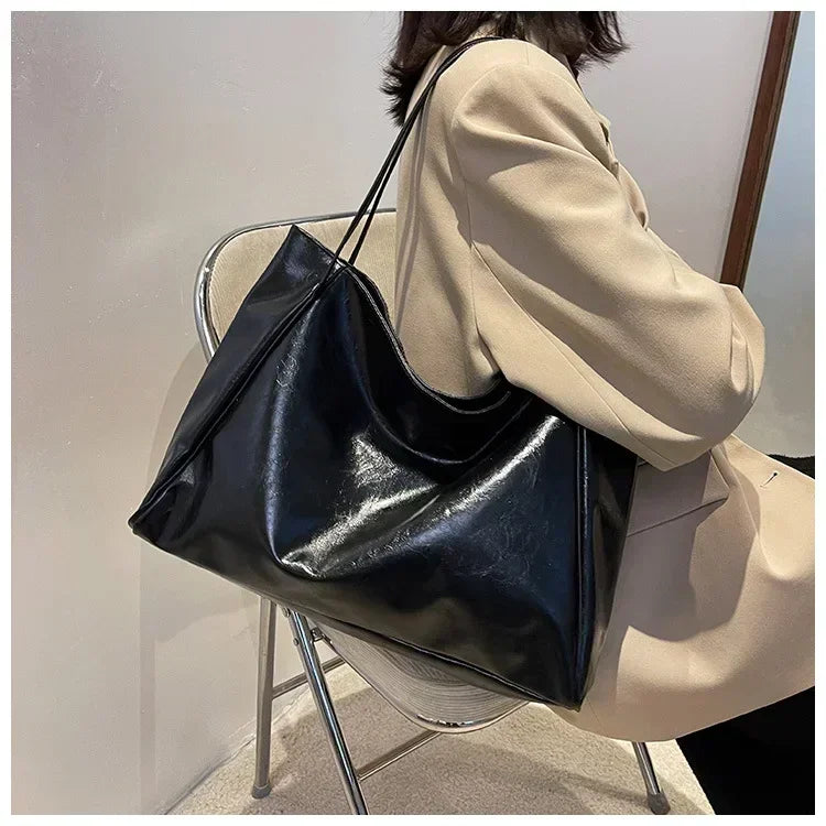 Women Tote Bag Fashion Soft Pu Leather Shoulder Bag Retro Crossbody Bag