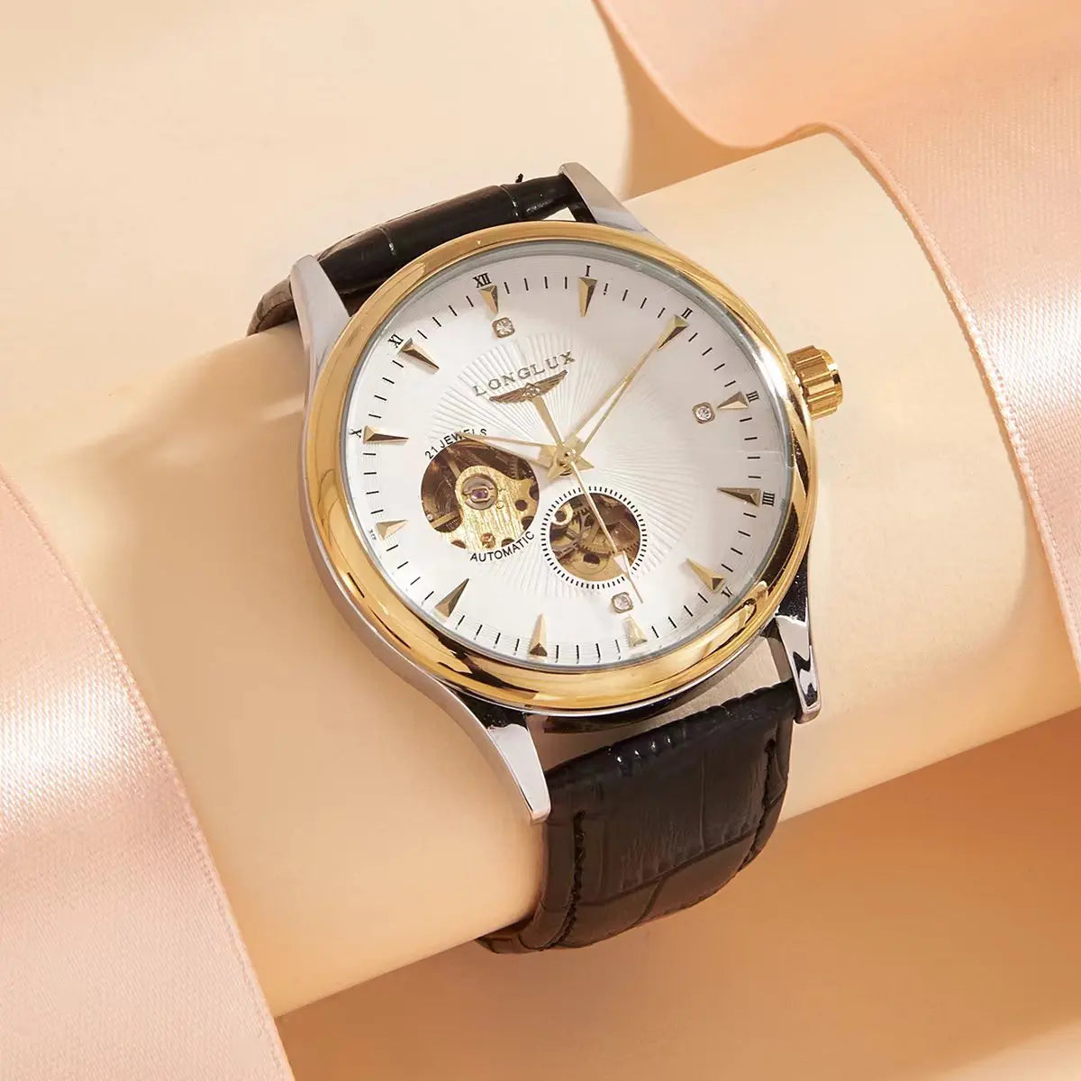 LONGLUX automatic watch elegant style waterproof mens watch men gift