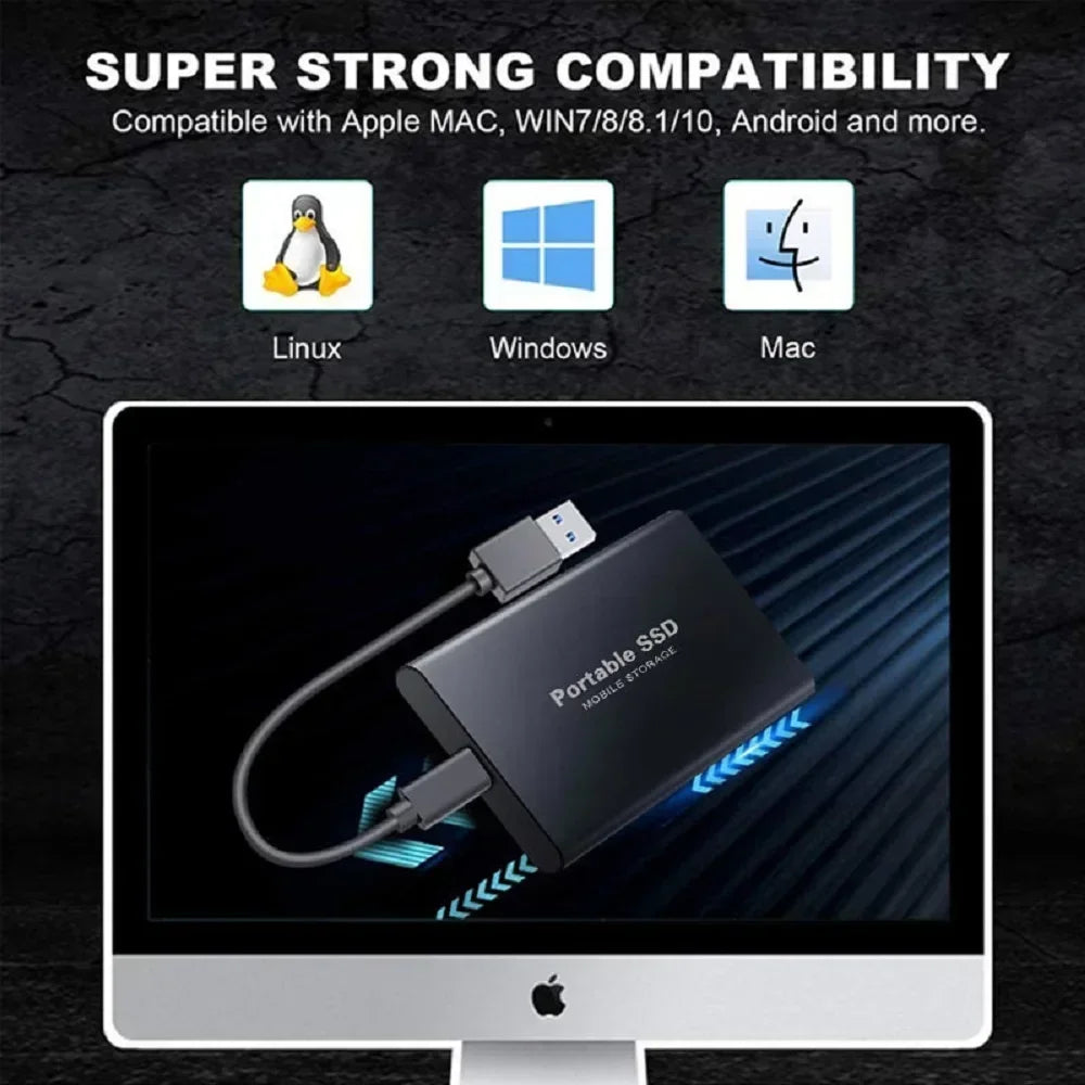 Waterproof SSD External Hard Drive 4TB- USB 3.1 - Ultra Portable SSD Solid Disk- Shockproof - Plug & Play - Mac/PC Compatible