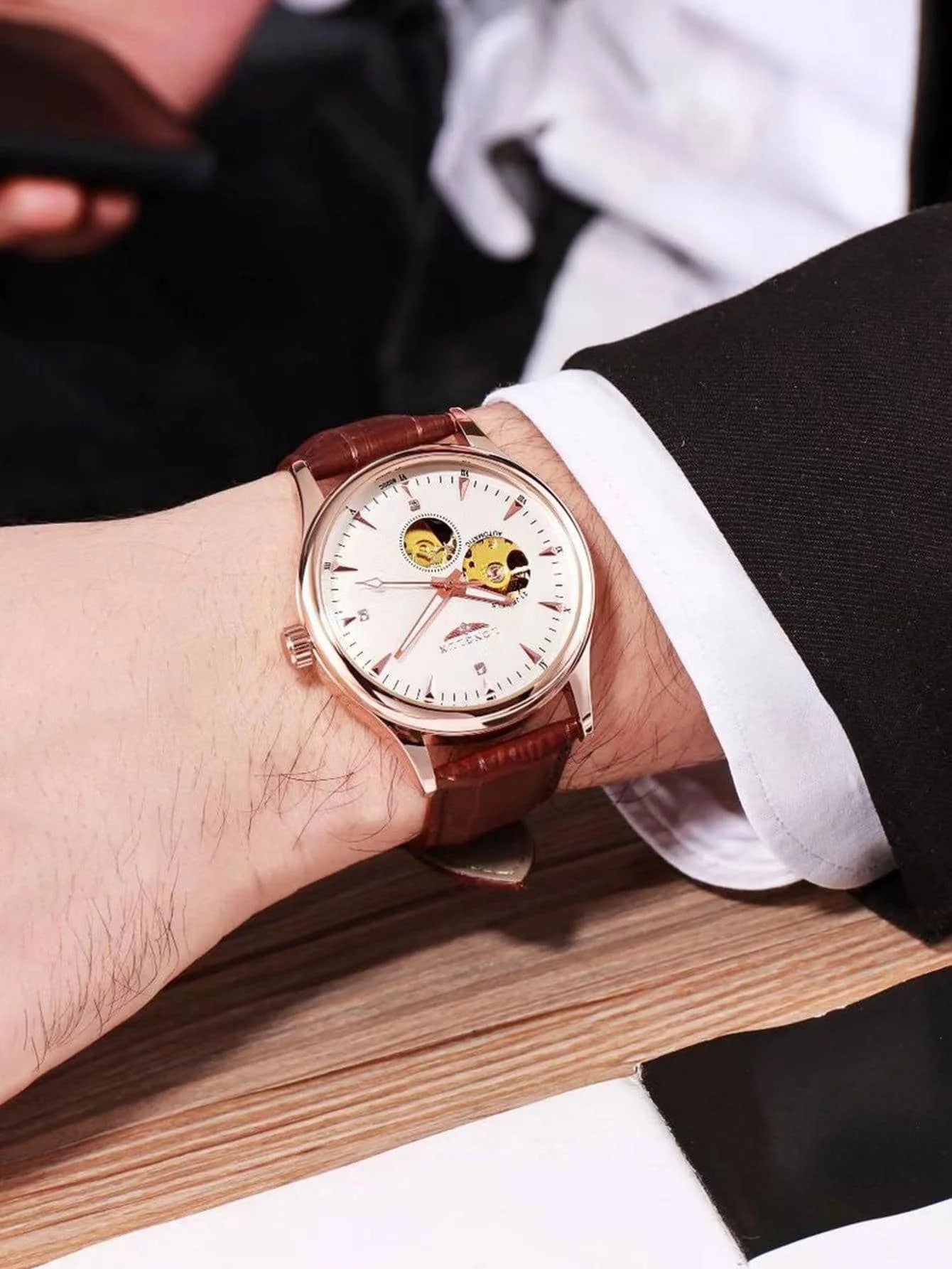 LONGLUX automatic watch elegant style waterproof mens watch men gift