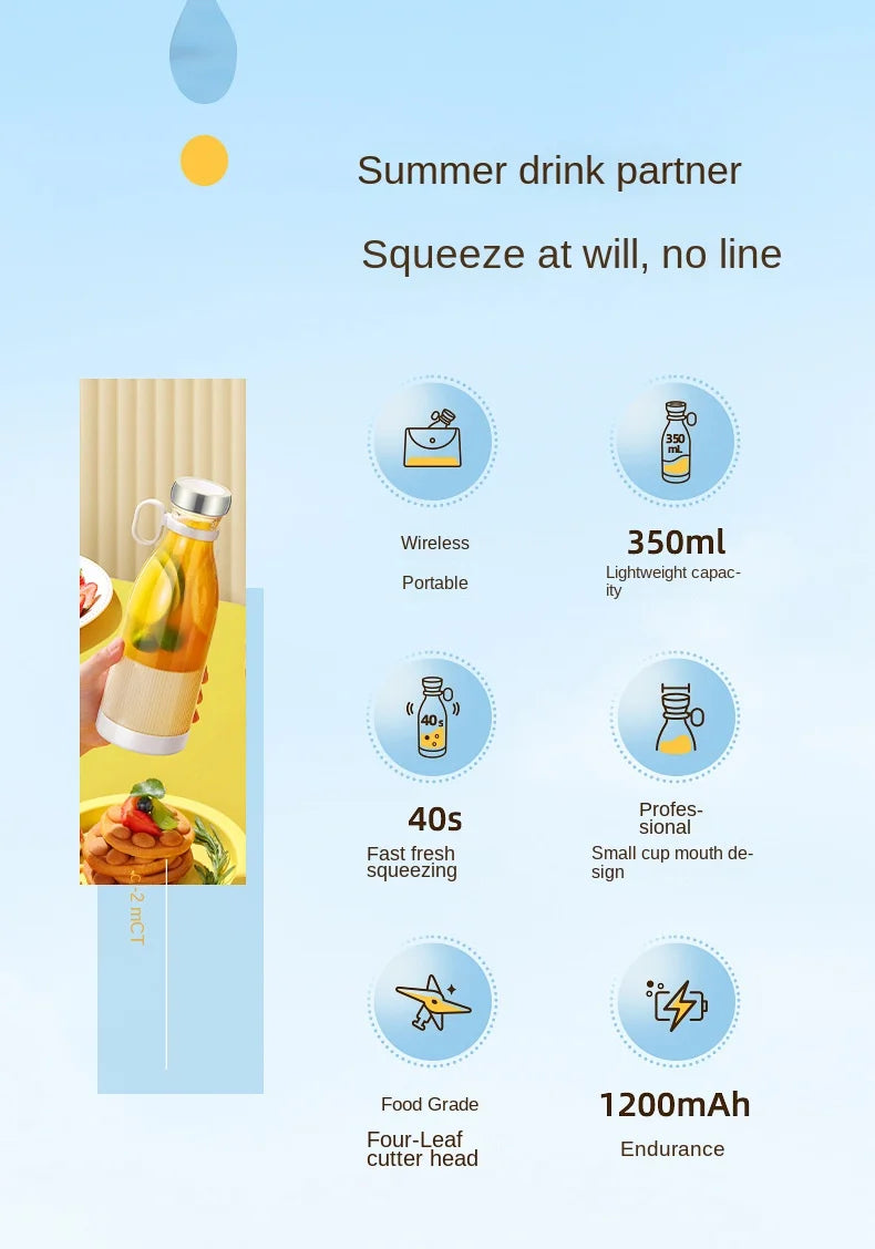 Portable Blender USB Rechargeable Mini Juicer Blender Personal Size Kitchen blenders for Juices Shakes and Smoothies