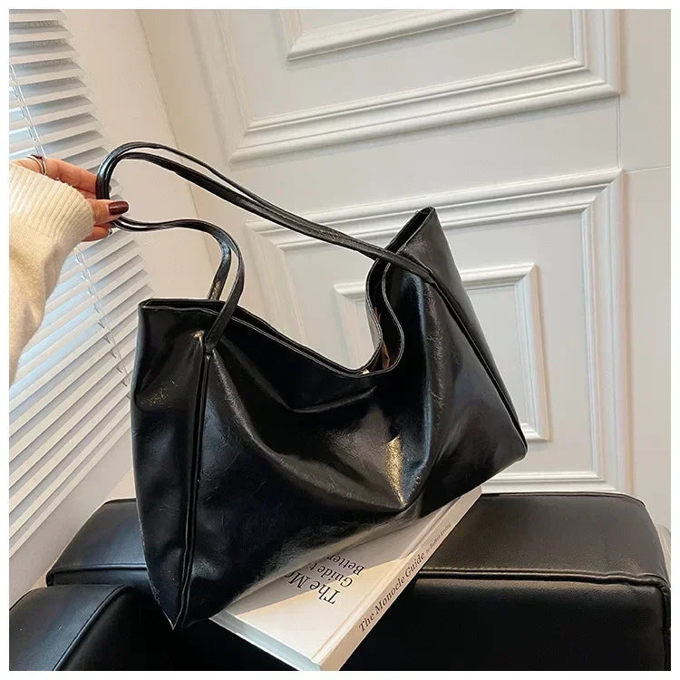 Women Tote Bag Fashion Soft Pu Leather Shoulder Bag Retro Crossbody Bag