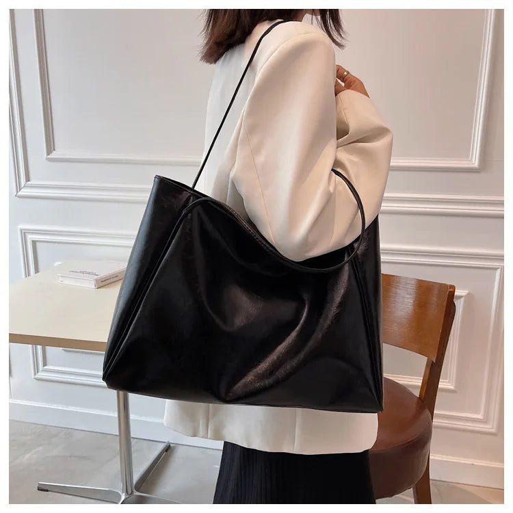 Women Tote Bag Fashion Soft Pu Leather Shoulder Bag Retro Crossbody Bag