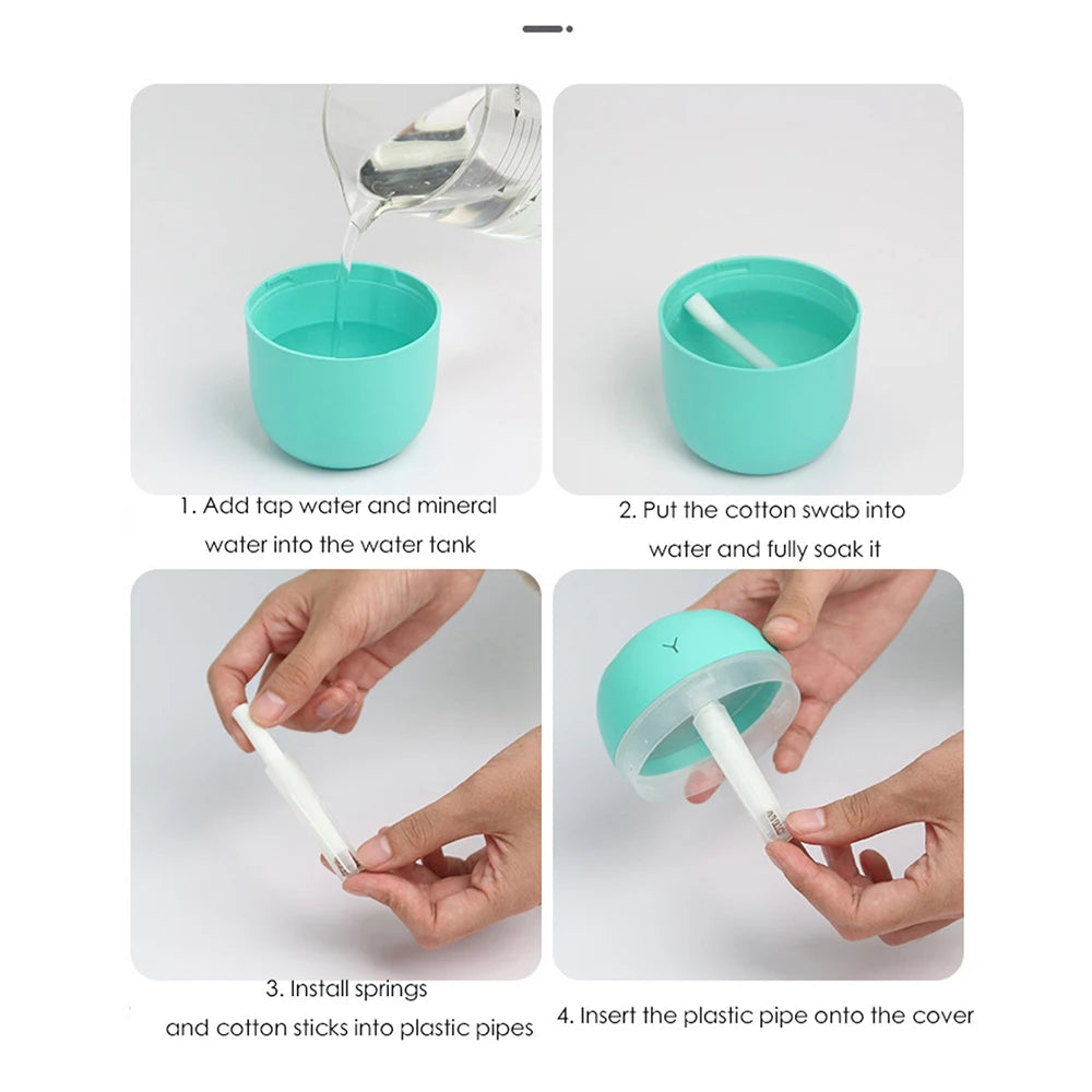 MINI Portable 220ML Air Humidifier Aroma Essential Oil Diffuser Humidificador for Home Car Office with LED Night Lamp Freshner