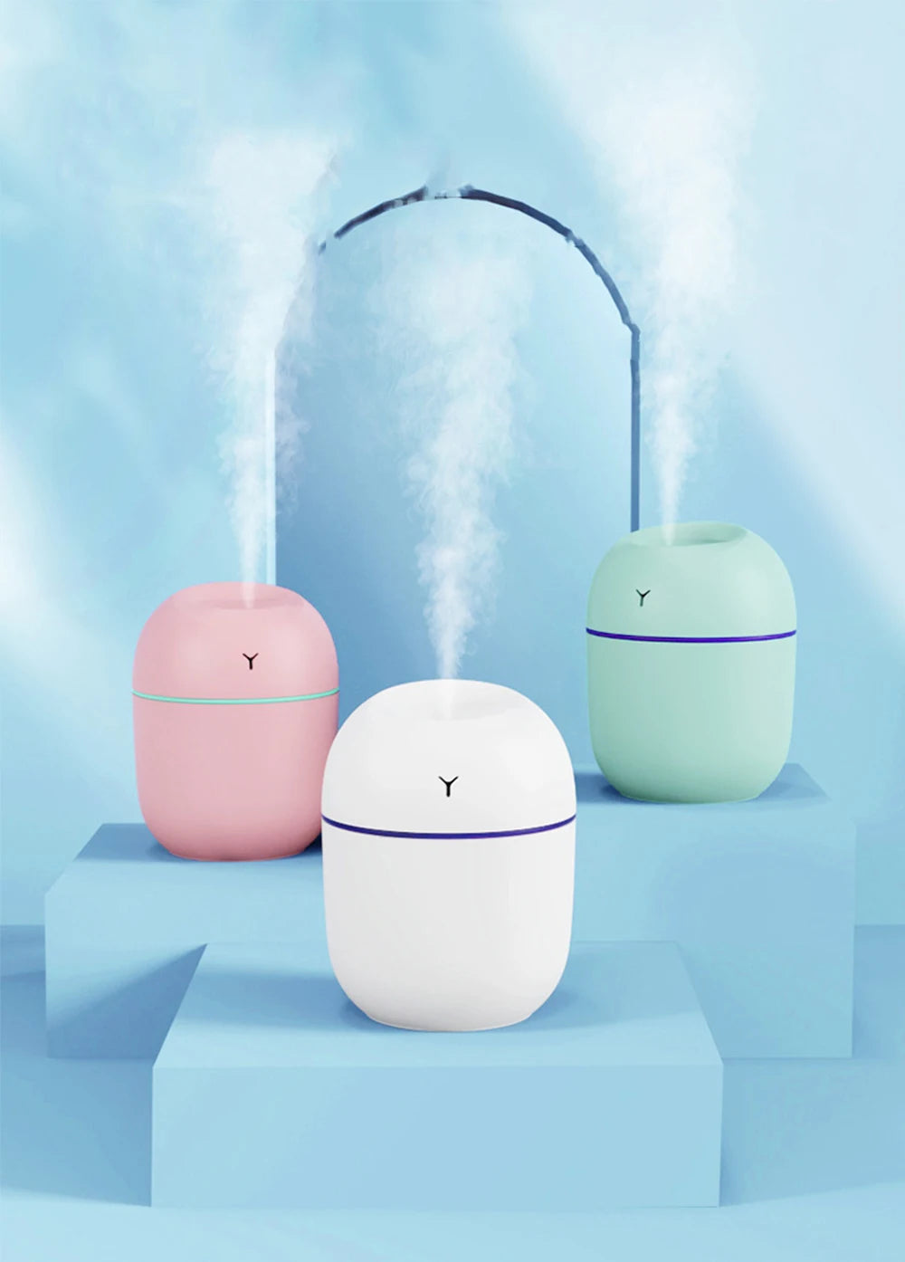 MINI Portable 220ML Air Humidifier Aroma Essential Oil Diffuser Humidificador for Home Car Office with LED Night Lamp Freshner