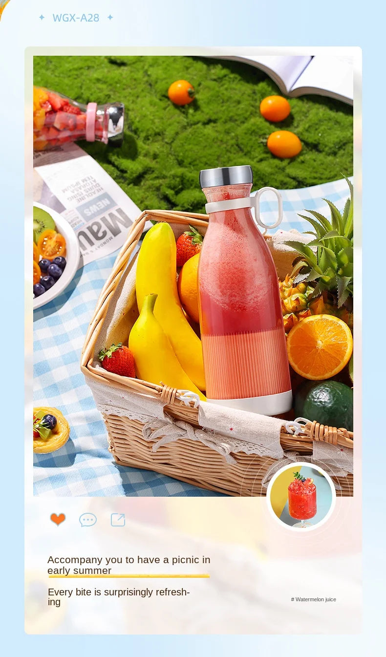 Portable Blender USB Rechargeable Mini Juicer Blender Personal Size Kitchen blenders for Juices Shakes and Smoothies