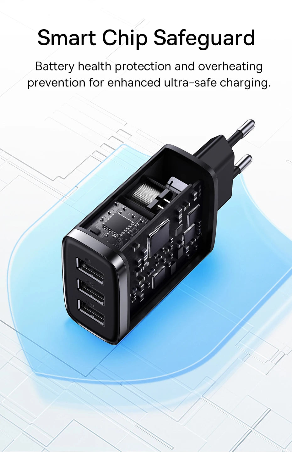 Baseus USB Charger Multiple Ports 3.4A Fast Charging Charge Phone Charger