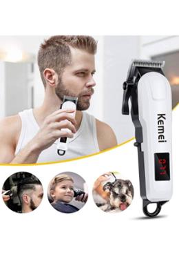 Kemei KM-809A Digital Electric Rechargeable Professional Hair Clipper Trimmer