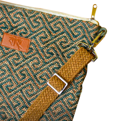 Baah Jute Turquoise Gold Cross Body Bag