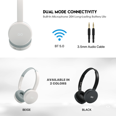 Fantech Bluetooth WH02 Lightweight Headphone Headset Beige