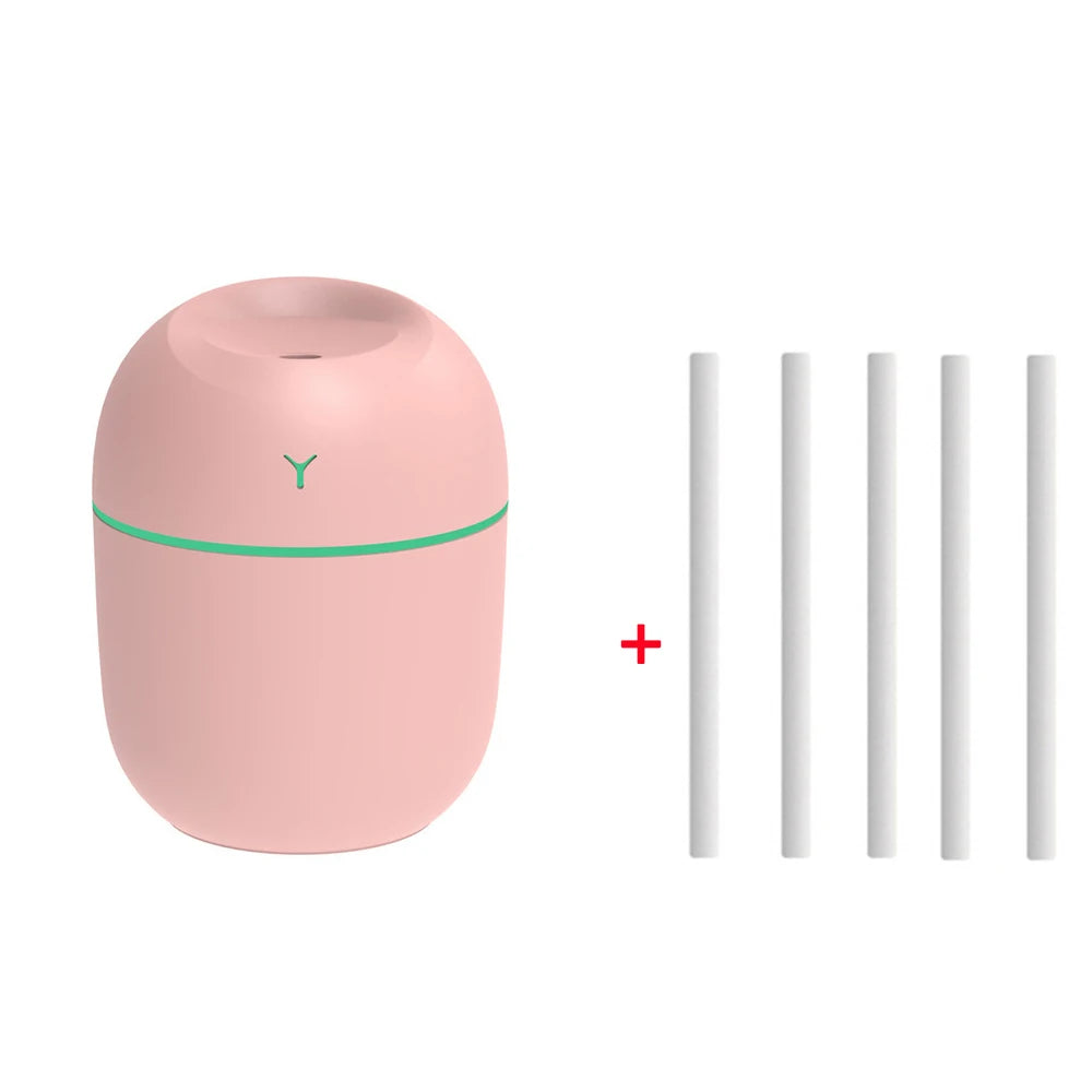 MINI Portable 220ML Air Humidifier Aroma Essential Oil Diffuser Humidificador for Home Car Office with LED Night Lamp Freshner
