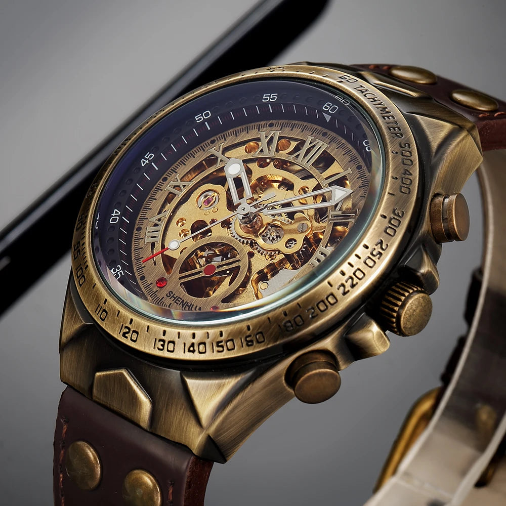 Luxury Mens Automatic Mechanical Watches Tourbillon Skeleton Wrist Clock Male Luminous