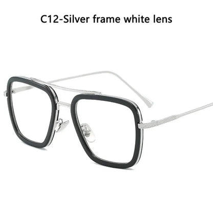 Steam Punk Tony Stark Sunglasses Unisex Fashion Square Driving Glasses Unisex Metal Frame Trendy Shades Oculos De Sol