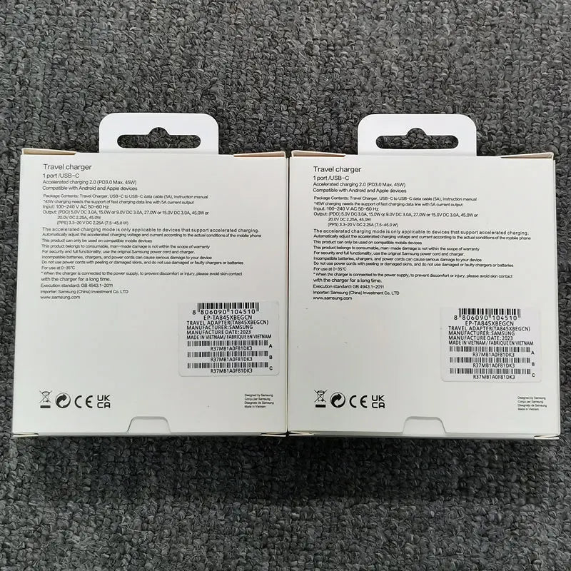 Samsung 45W PD Charger Super Fast Charging Adapter type c to c