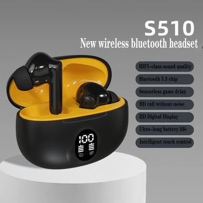 TWS S510 Wireless Bluetooth 5.3 Headphones Music Call Earphones Waterproof