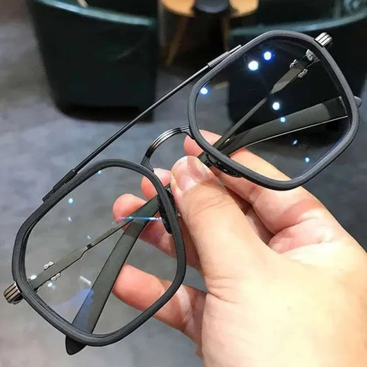 New Fashion Men Sunglasses Oversized Frame Women Anti-blue Light Transparent Glasses UV400 Eyewear Flat Mirror Eyeglass