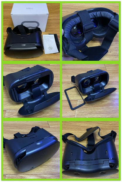 VRG Pro X7 3D Helmet Virtual Reality VR Glasses Smartphone Lense With Controller Headphone For 5 To 7 Inches Blue Light Glasses