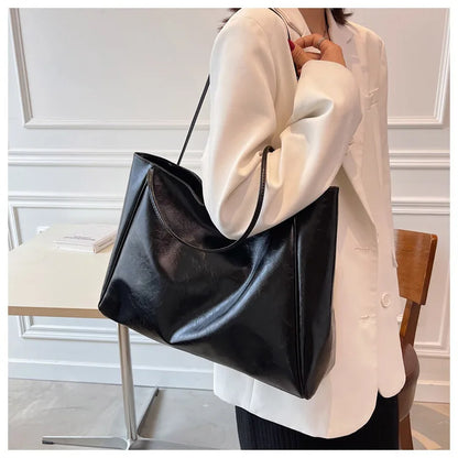 Women Tote Bag Fashion Soft Pu Leather Shoulder Bag Retro Crossbody Bag