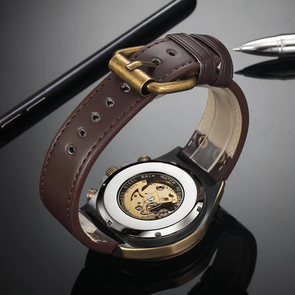 Luxury Mens Automatic Mechanical Watches Tourbillon Skeleton Wrist Clock Male Luminous