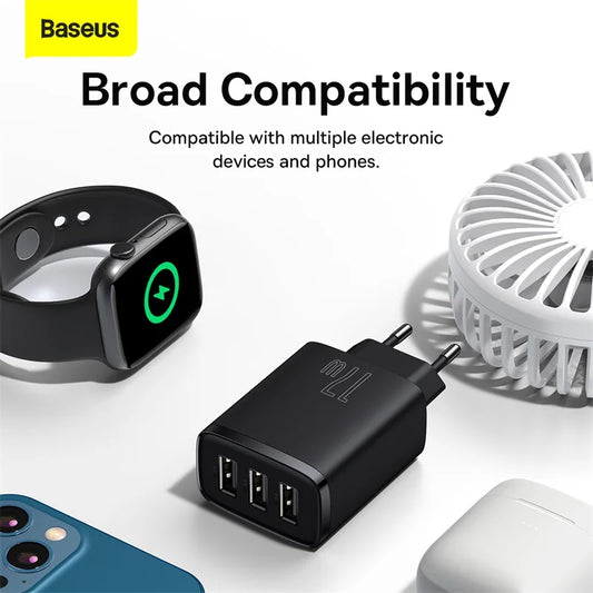 Baseus USB Charger Multiple Ports 3.4A Fast Charging Charge Phone Charger