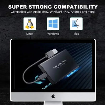 Waterproof SSD External Hard Drive 4TB- USB 3.1 - Ultra Portable SSD Solid Disk- Shockproof - Plug & Play - Mac/PC Compatible