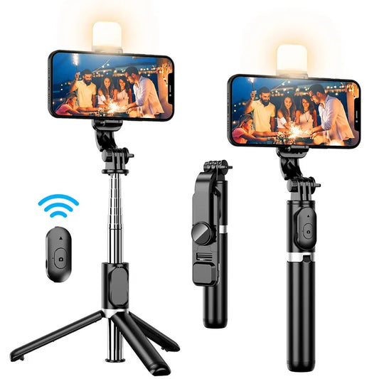 FGCLSY Portable Extendable Selfie Stick With Wireless Remote Control Phone Tripod Holder 360 Rotation